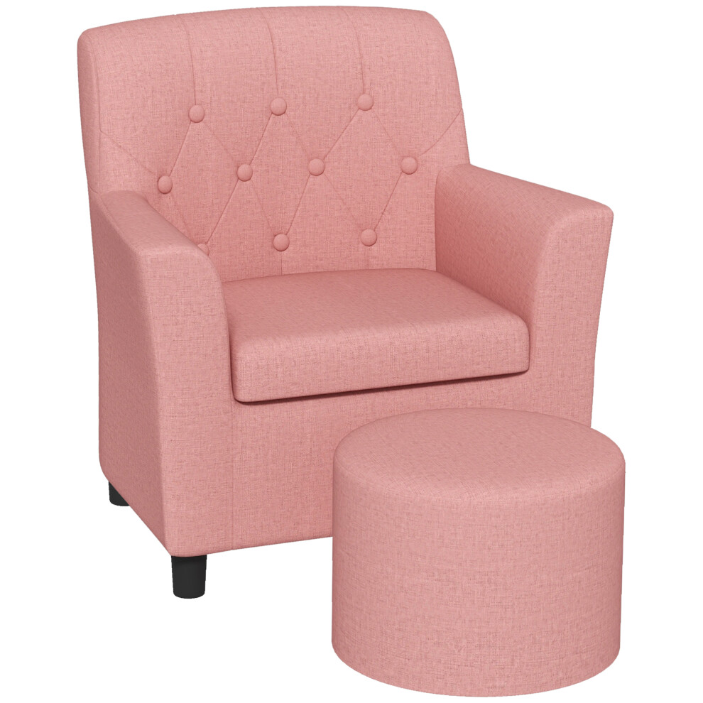 AIYAPLAY Kids Sofa Set With Footrest For Playroom Bedroom, Pink