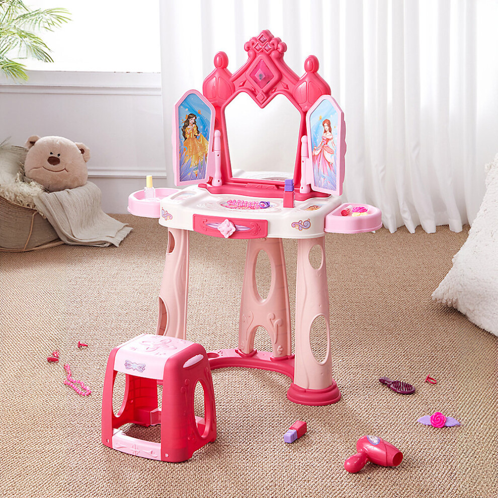 Dressing Table Toy Set with Drawer and Stool