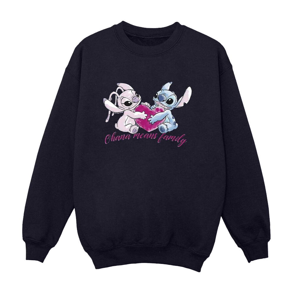 Lilo And Stitch Ohana Heart With Angel Sweatshirt