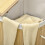 Homcom HOMCOM 100L Bamboo Laundry Basket w/ 2 Compartments Washing Baskets Natural 8