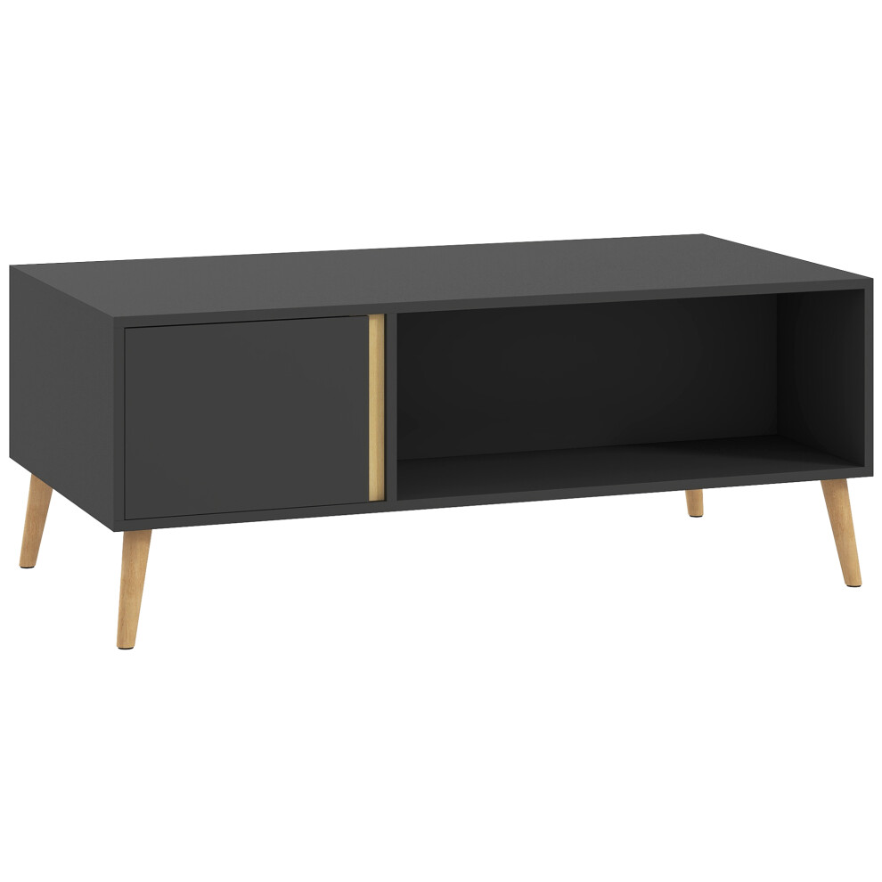 Homcom Coffee Table Modern Centre Table With Storage Rectangular Side Table Grey Brown,Grey
