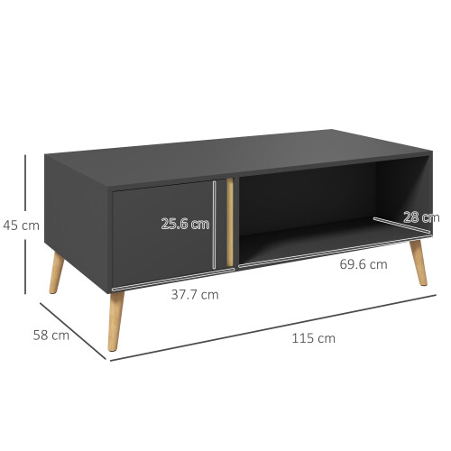 Homcom HOMCOM Coffee Table Modern Centre Table with Storage Rectangular Side Table Grey 1