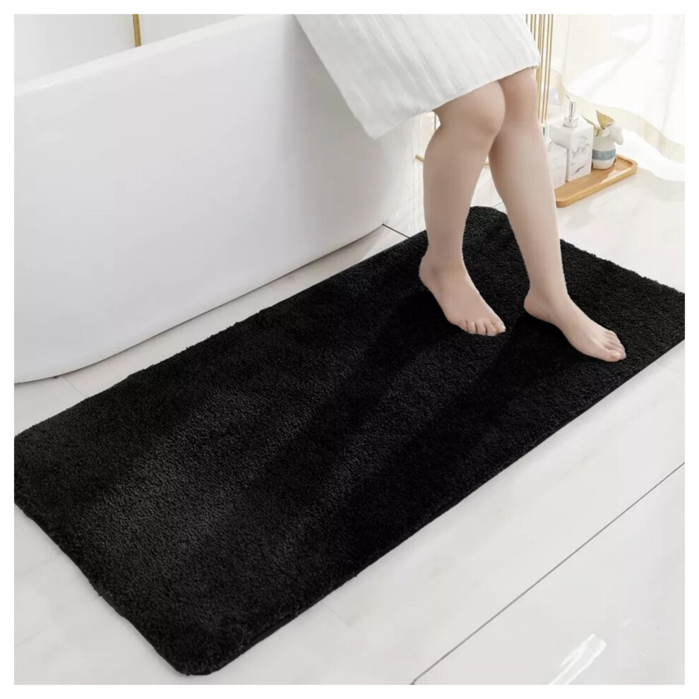 Imperial Rooms (60Cm X 110Cm (2Ft X 3Ft 7")- Mat, ) Extra Large Rug Soft Shaggy Living Room Carpet Mat Black