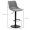 Homcom HOMCOM Set Of 2 Microfibre Retro Tub Bar Stools Metal Frame Footrest Seat Grey 2