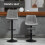 Homcom HOMCOM Set Of 2 Microfibre Retro Tub Bar Stools Metal Frame Footrest Seat Grey 3
