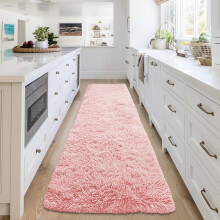 (60cm x 220cm (2ft x 7ft 7")- Runner , Pink) Extra Large Rug Soft Shaggy Living Room Carpet Mat