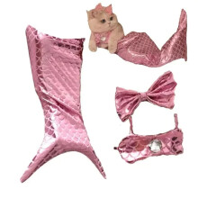 (light green, M) Cat Mermaid Costume Cute Mermaid Pet Dress Mini Waterproof Pet Mermaid Dress Pet Mermaid Cosplay Costume