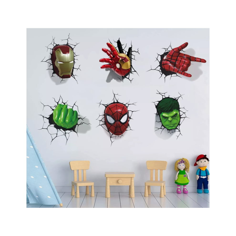 Superhero Crack Kids Bedroom Vinyl Decal Wall Art Sticker Marvel Avengers