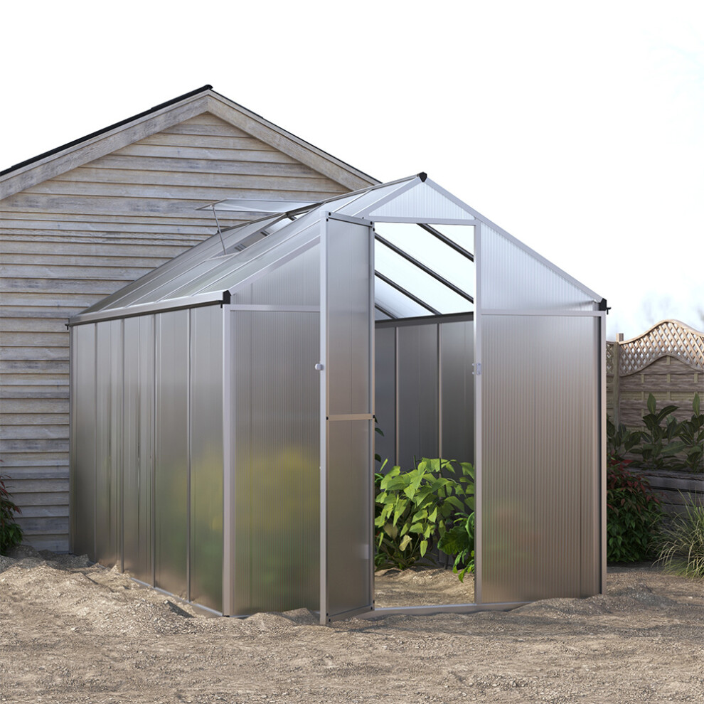 10ft x 6ft Aluminium Polycarbonate Apex Greenhouse