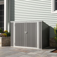 5x3 ft Garden Storage Shed with Double Lockable Doors for Trash Can