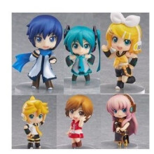 6PCS Vocaloid HATSUNE MIKU Action Figures Luka Rin Len PVC Dolls Gift