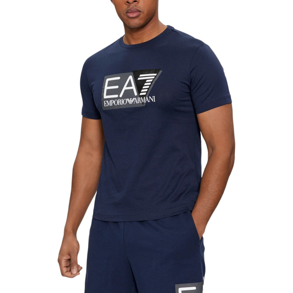 (Navy, S) ARMANI EA7 3DPT81 Mens T Shirt Casual Cotton Top