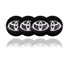4Pcs 56mm Toyota Wheel Center Hub Cap Stickers - PVC, 3D Emblem, Weatherproof, Self-Adhesive Car Wheel Decor