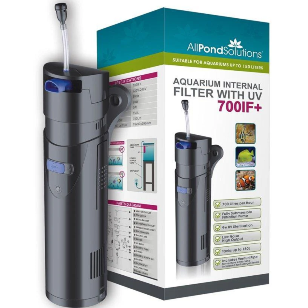 AllPondSolutions 700L/H Aquarium Internal Filter with 9w UV 700IF+