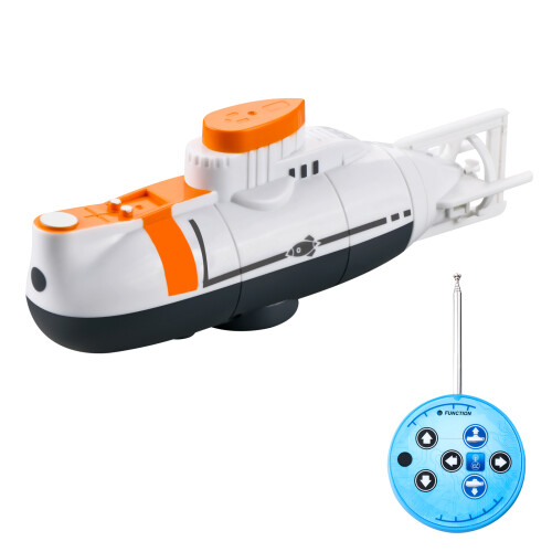 (WHITE) RC Submarine 0.1m/s Speed Remote Control Boat Waterproof Diving Toy Simulation Model