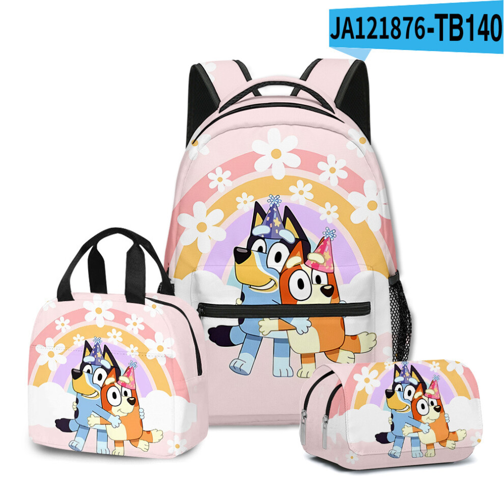 (A9) Bluey 3-Piece Student School Bag Backpack Lunch Bag Pencil Pouch