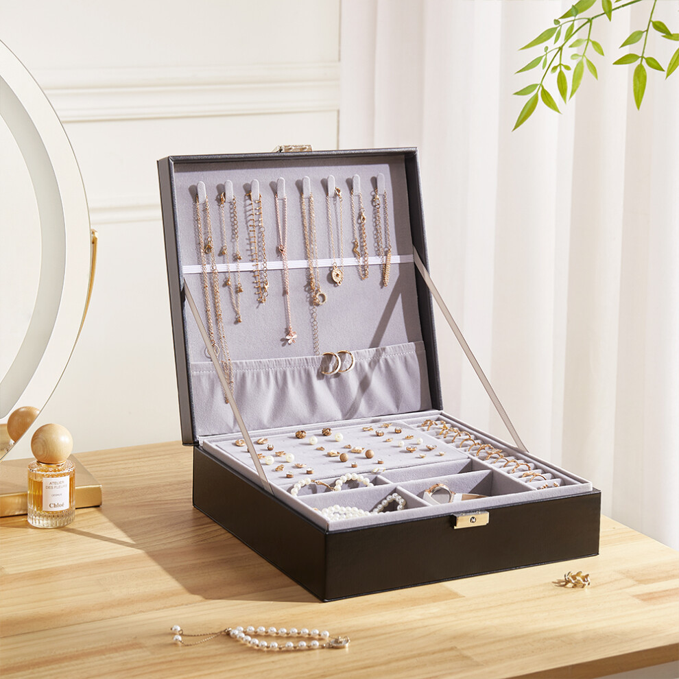 Double Tier Travel Jewelry Storage Box