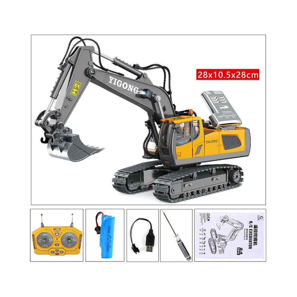 (11CH YE Excavator) 11CH RC Excavator 1:20 Remote Control Truck 2.4G Engineering Vehicle Excavator