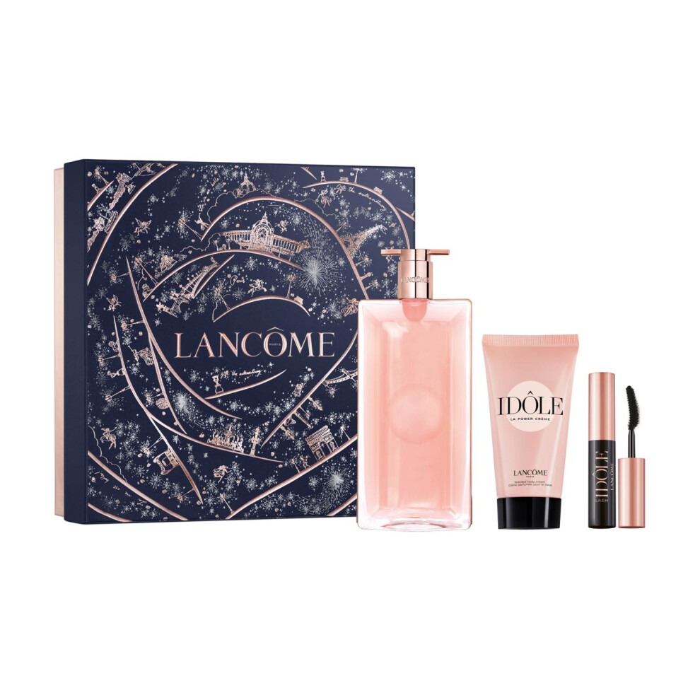 LancÃ´me IdÃ´le 100ml EDP, 50ml Power Cream,10ml Travel Spray & Mascara