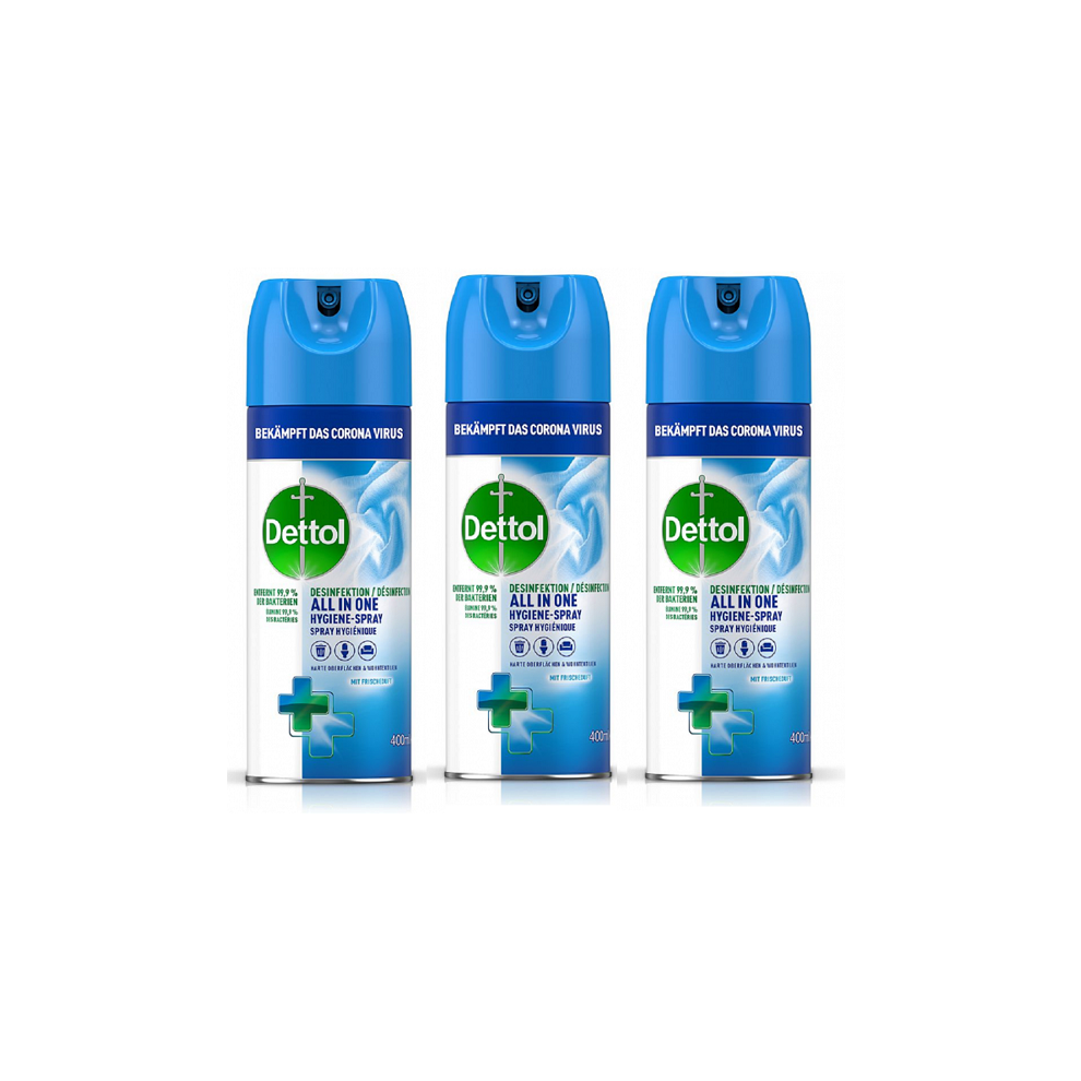 Dettol Disinfectant All-in-One Spray Fresh Scent 3 x 400ml Import Stock