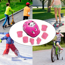 (Pink) Kids Bike Helmet Kit Portable Skateboard Helmet for Skating Skateboard Skate