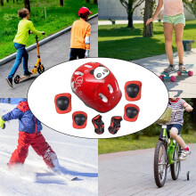 (Red) Kids Bike Helmet Kit Portable Skateboard Helmet for Skating Skateboard Skate