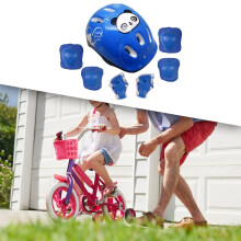 (Blue) Kids Bike Helmet Kit Portable Skateboard Helmet for Skating Skateboard Skate