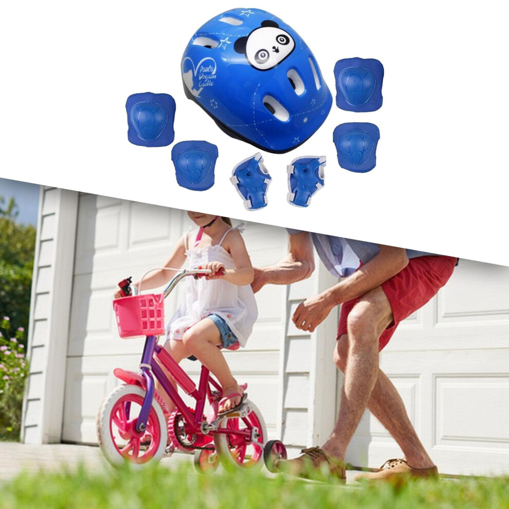 (Blue) Kids Bike Helmet Kit Portable Skateboard Helmet For Skating Skateboard Skate Blue