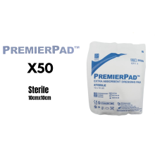 Premier Dressing Pad Sterile 10cm x 10cm Pack of 50 - REF: PM2002N