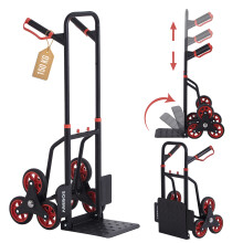 AREBOS Stair truck Sack truck Transport truck 150 kg foldable Stair climber