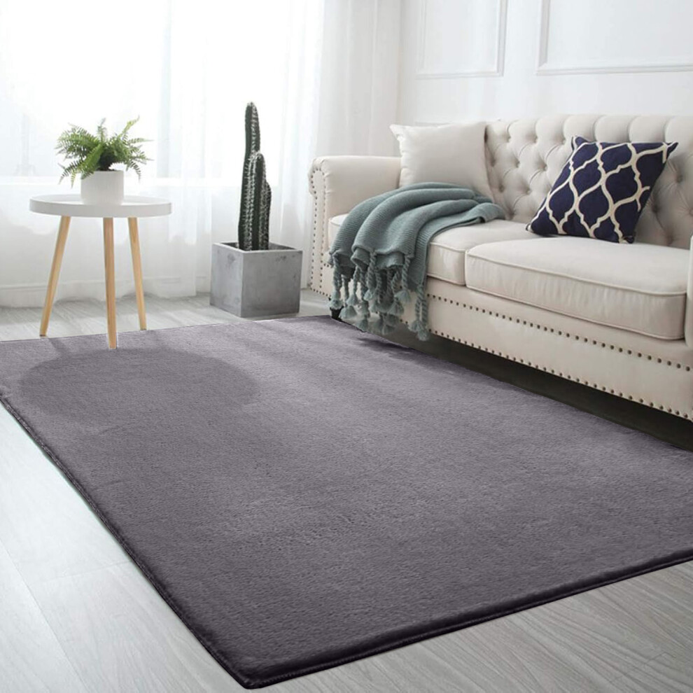 (Grey , 120 X 170 cm) Non Slip Soft Rugs Living Room Carpets & Door Mats