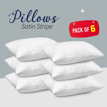 6 Pack Pillows Luxury Soft Quilted Neck Back Support Stripe Pillow