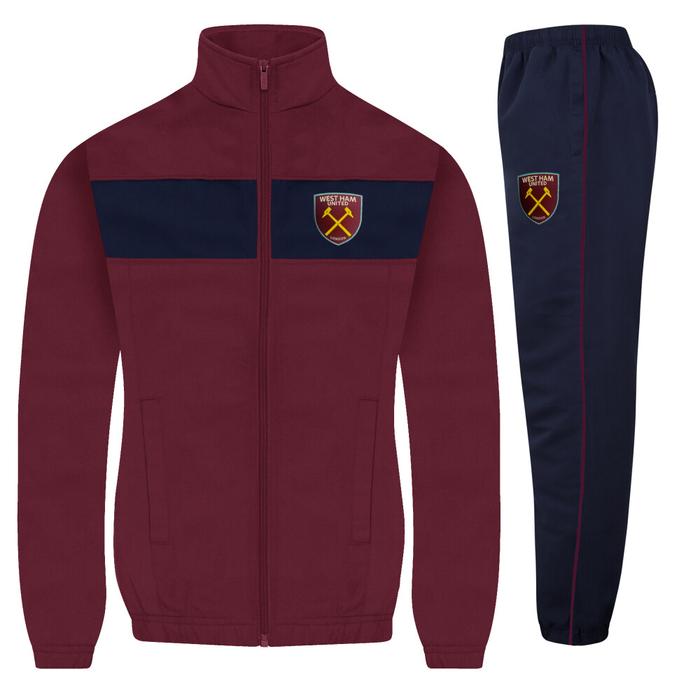 (Navy Claret, 6-7 Years) West Ham United Boys Tracksuit Jacket & Pants Set Kids OFFICIAL Football Gift