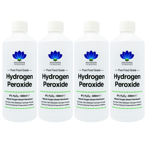 6% Food Grade Hydrogen Peroxide - 2 Litres (4 x 500ml Bottles)