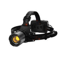 Headlamp Strong Light Rechargeable Head-Mounted Outdoor Flashlight Night Fishing Long Life LED Miner's Lamp Headlamp Outdoor headlamps(Black)