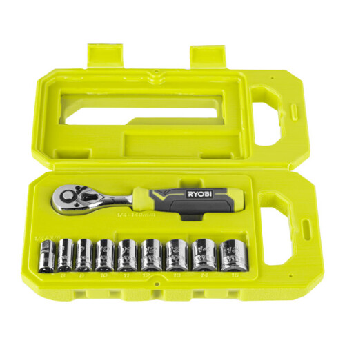 Ryobi Ryobi 1/4" Ratchet & Socket Set (10pc) - RHRS10PC 1