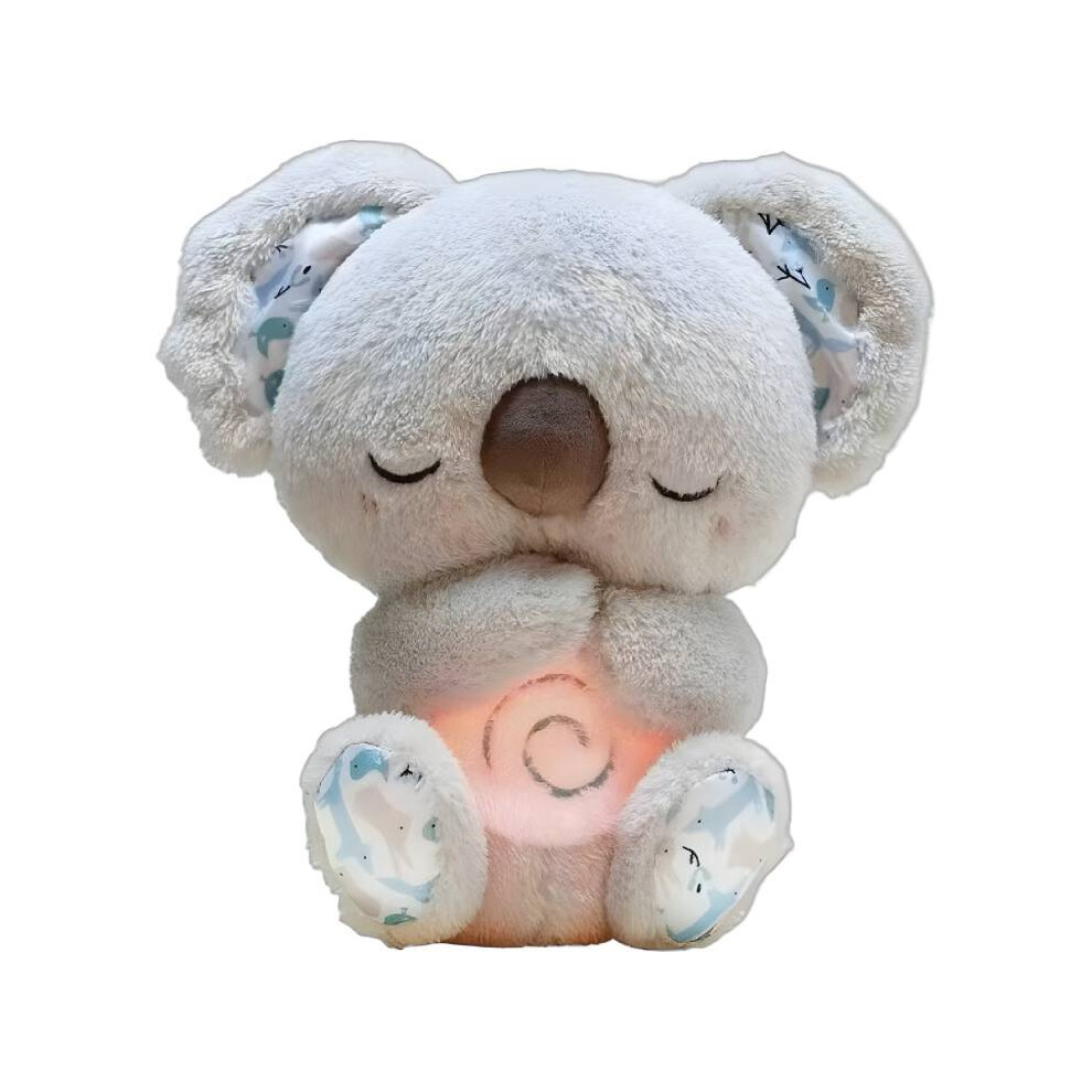 (Grey) Bear Koala Rhythmic Breathing Motion Music Plush Toy Doll Baby Soothing Sleeping