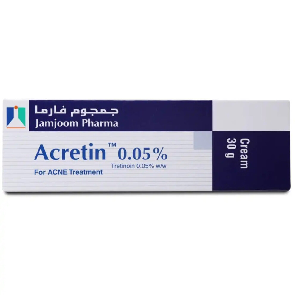 ACRETIN 0.05% Cream Helps improve the appearance of surface wrinkles fine lines, and darks spots 30GM