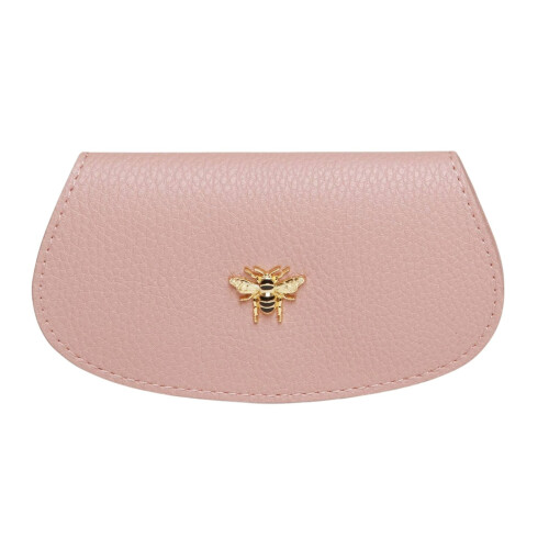 (Pink) Vegan Leather Bee Glasses Case