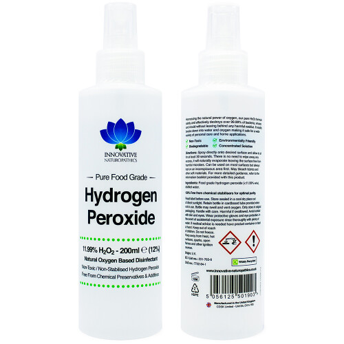 Hydrogen Peroxide 12% (11.99%) - 200ml Food Grade Spray 2
