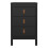 Barcelona Bedside Table 3 Drawers in Matt Black 2