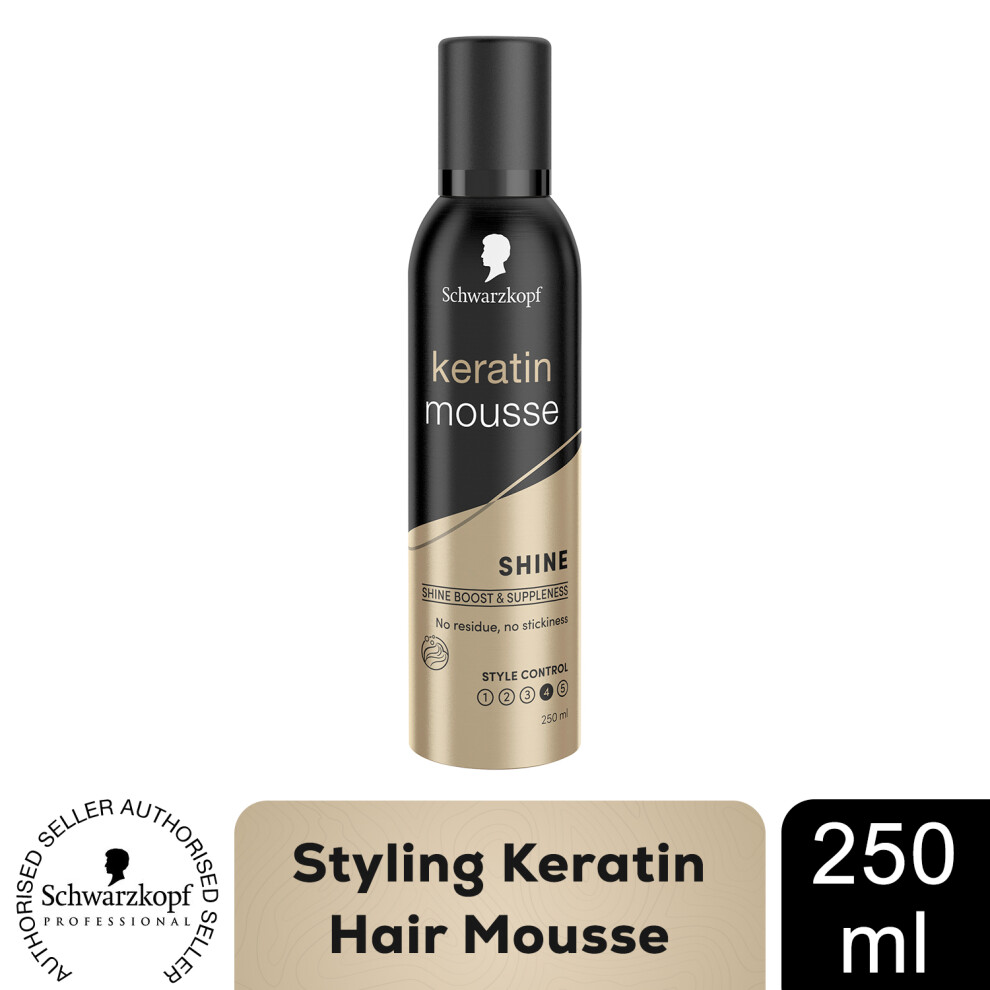 Schwarzkopf Keratin Mousse with 48H Extra Strong Hold for Hair Styling, 250ml