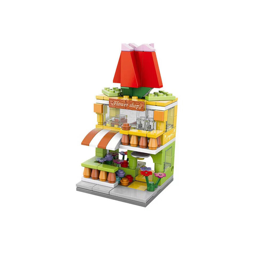 (Flower shop) Street View Model Toy Kids Building Block Fit Lego