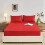(Single, Red) Poly Cotton Fitted Bed Sheet 25cm Deep Luxury Soft 2