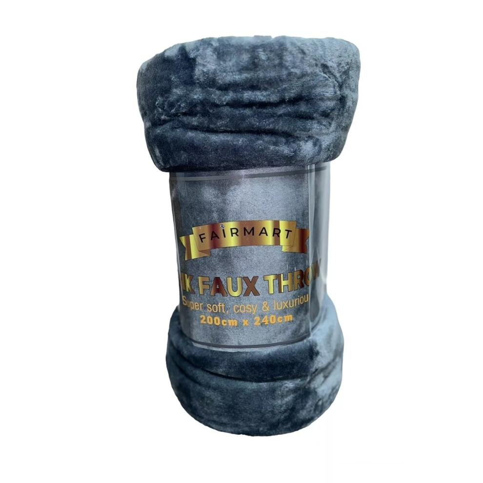 Bianca Blue Carved Faux Fur Throw - Image 10