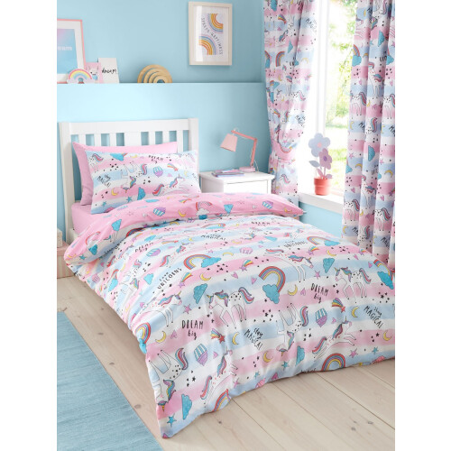 Dreamy Unicorns Single Duvet Cover and Pillowcase