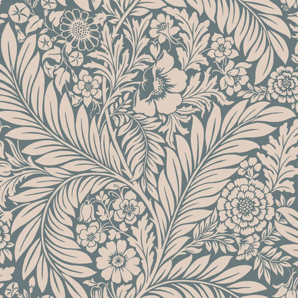 World Of Wallpaper Florence Leaf Wallpaper 726 Blue