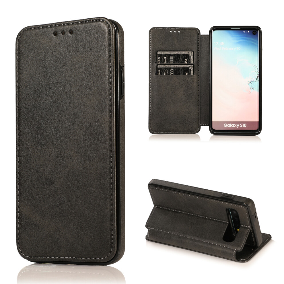 Mingdu (Samsung S10 Plus, Black) Samsung Galaxy S10/ S20/ S21/ S22/ S23 Ultra Plus Case Leather Wallet Flip Phone Case