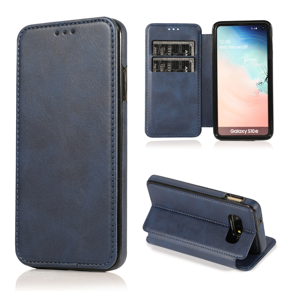 Mingdu (Samsung S10e, Blue) Samsung Galaxy S10/ S20/ S21/ S22/ S23 Ultra Plus Case Leather Wallet Flip Phone Case