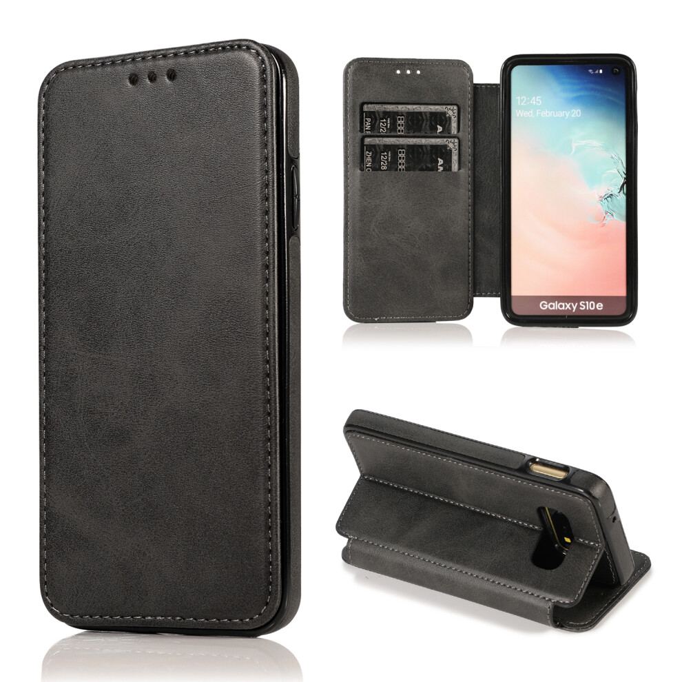 (Samsung S10e, ) Samsung Galaxy S10/ S20/ S21/ S22/ S23 Ultra Plus Case Leather Wallet Flip Phone Case Black 854478294467